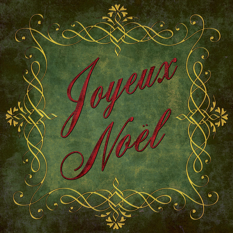 Joyeux Noel in Green and Red Digital Art by Caitlyn  Grasso