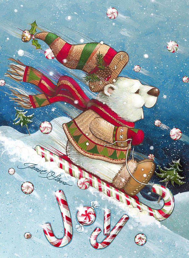 Santa Claus Painting - Joyride by Janet Stever