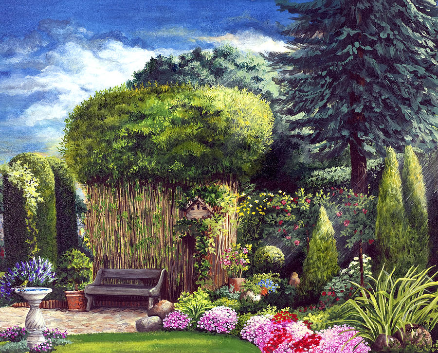 Flower Painting - Joys Garden by Mary Palmer