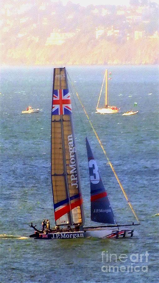 JP Morgan Yacht at Americas Cup Races Photograph by Scott Cameron