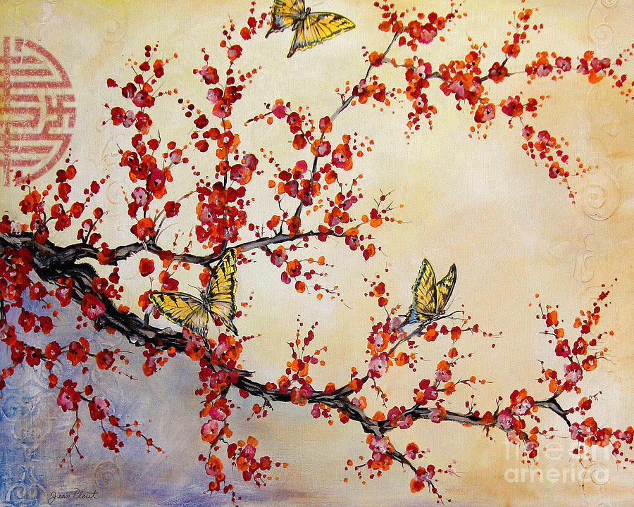 Butterfly Blossoms-jp1451 Painting by Jean Plout