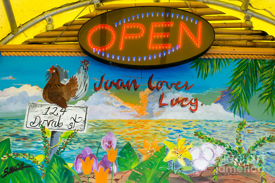 Sign Photograph - Juan Loves Lucy Key West  by Ian Monk