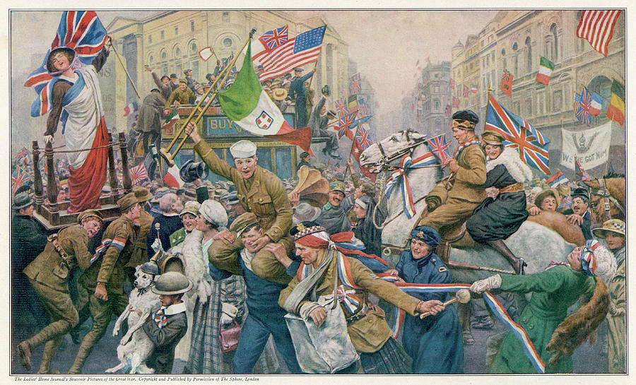 London Drawing - Jubilant Peace Celebrations In by Mary Evans Picture Library