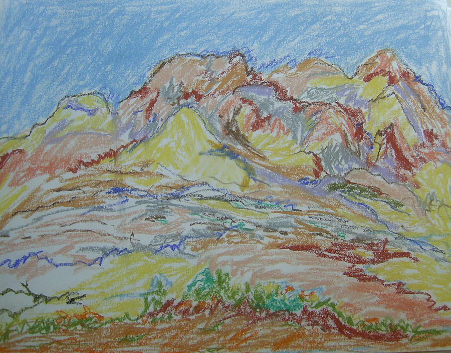 Judean Hill Landscape Drawing by Esther Newman-Cohen