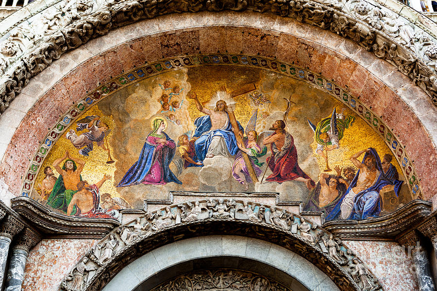 Judgement Day mosaic at St Marks in Venice Photograph by Paul Cowan
