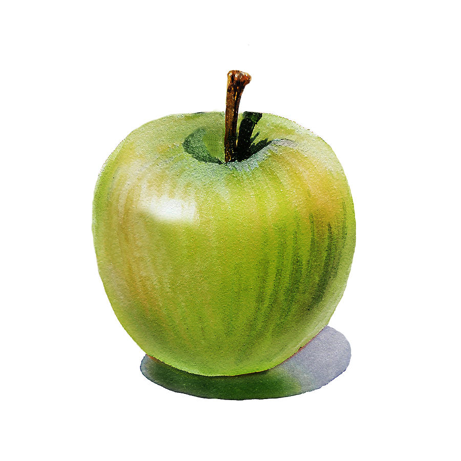 Juicy Green Apple Painting by Irina Sztukowski