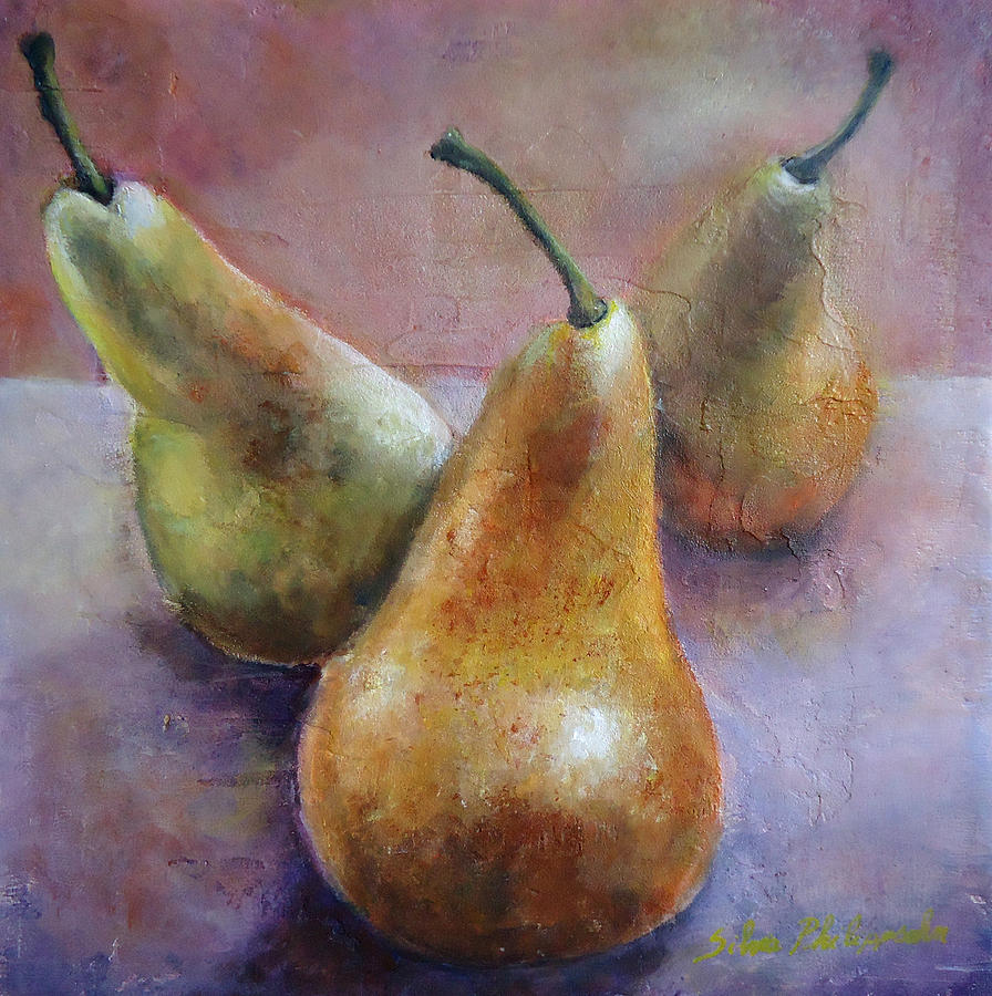 Juicy pears Painting by Silvia Philippsohn