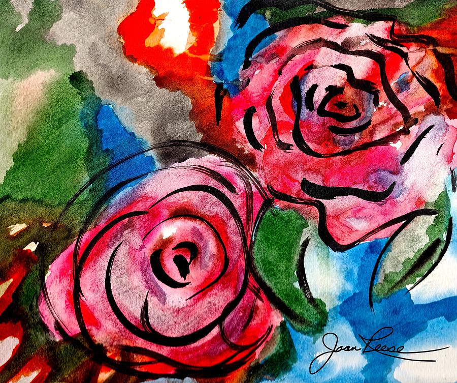 Juicy Red Roses Painting by Joan Reese