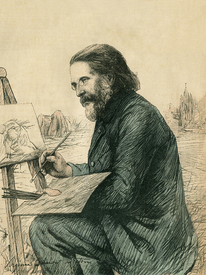 Portrait Drawing - Jules Breton (1827-1906) French Painter by Mary Evans Picture Library