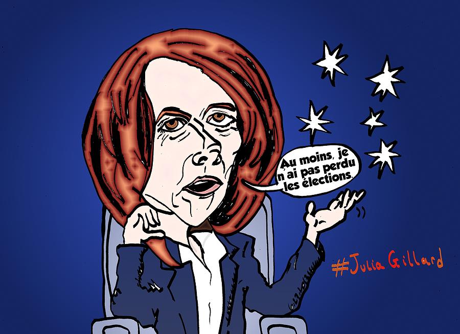 Julia Gillard Caricature Mixed Media By Optionsclick Blogart Fine Art America