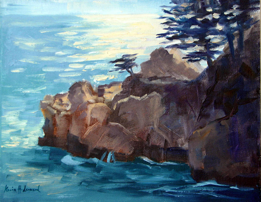 Ocean Sunset Painting - Julia Pfeiffer Burns Sunset by Karin  Leonard