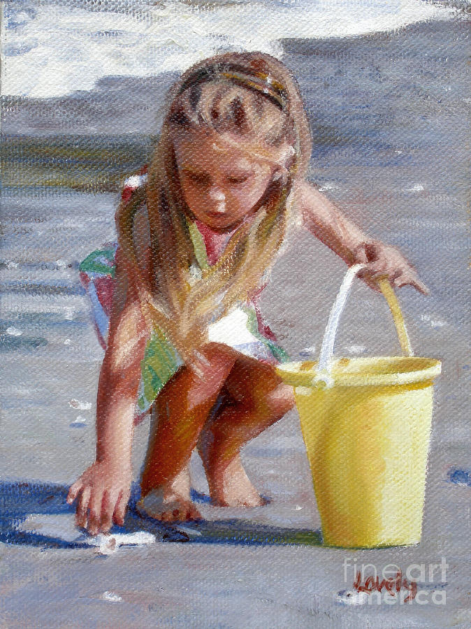 Julias Yellow Pail Painting by Candace Lovely