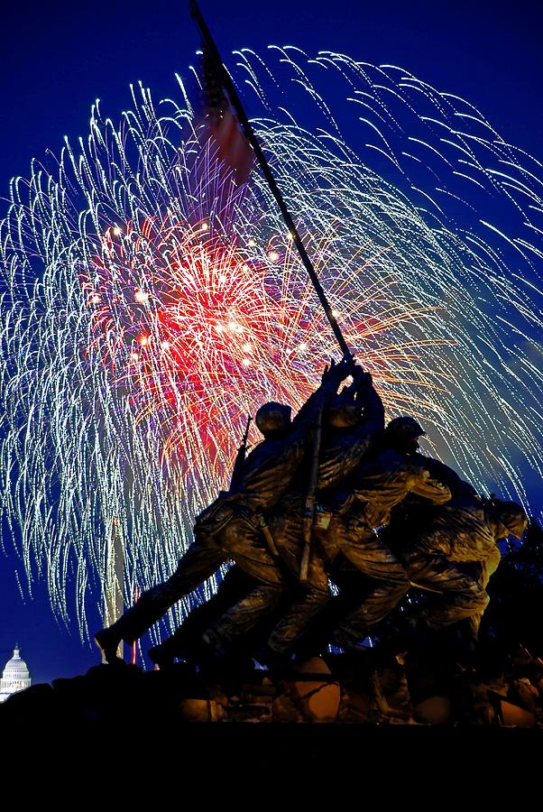July 4th at the Iwo Jima Memorial Photograph by Bill Jonscher