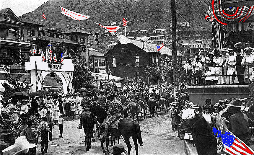 July 4th celebration US calvary Copper Queen Hotel Bisbee Arizona 1909-2013 Photograph by David Lee Guss