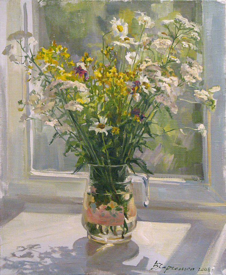 July flowers Painting by Victoria Kharchenko