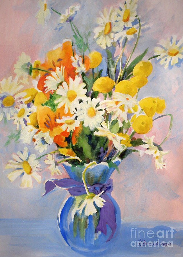 July Summer Arrangement  Painting by Kathy Braud