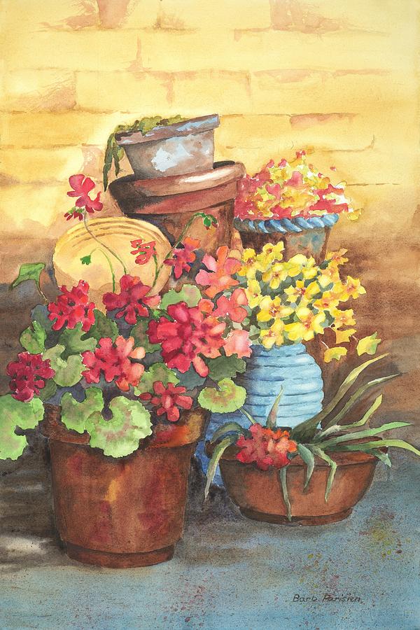 Jumble of Pots Painting by Barbara Parisien