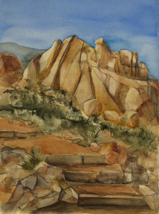 Landscape Painting - Jumbo Rocks at Joshua Tree by Lynne Bolwell