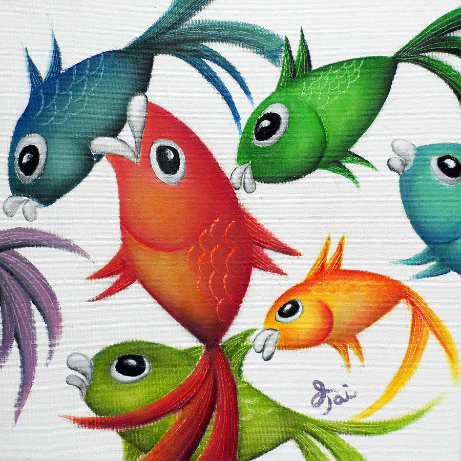 Fish Painting - Jumpalaya by Oiyee At Oystudio