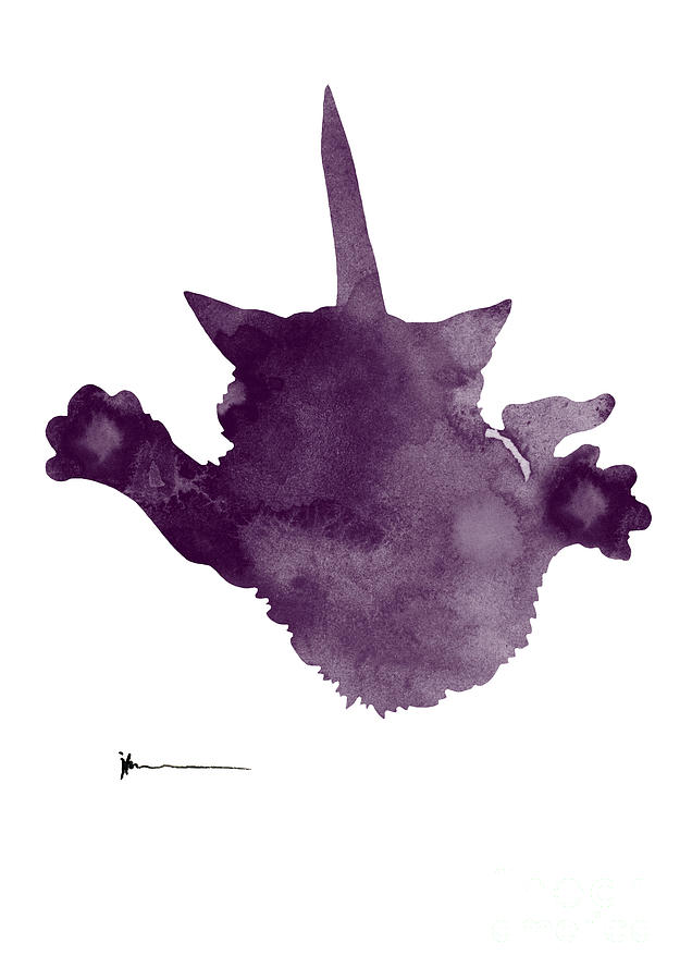 Cat Painting - Jumping cat silhouettes watercolor art print painting by Joanna Szmerdt