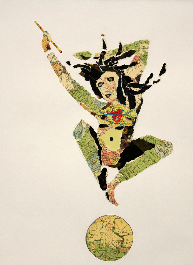 Jumping From The World With Joy Mixed Media by Jolly Van der Velden