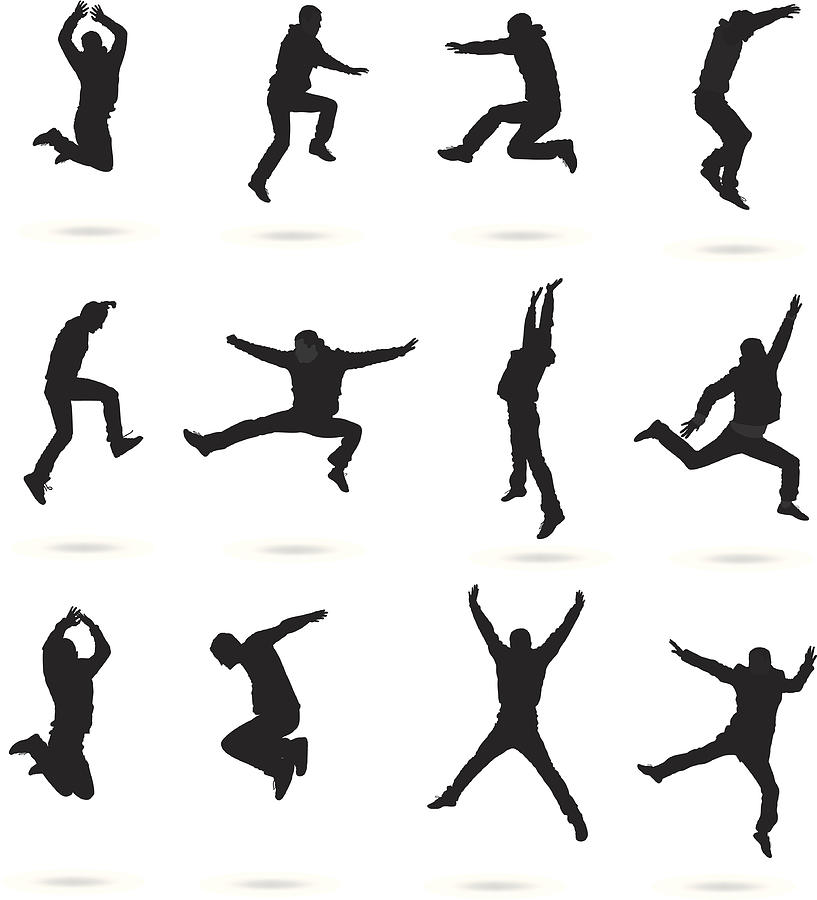 Jumping people Drawing by Vectorig
