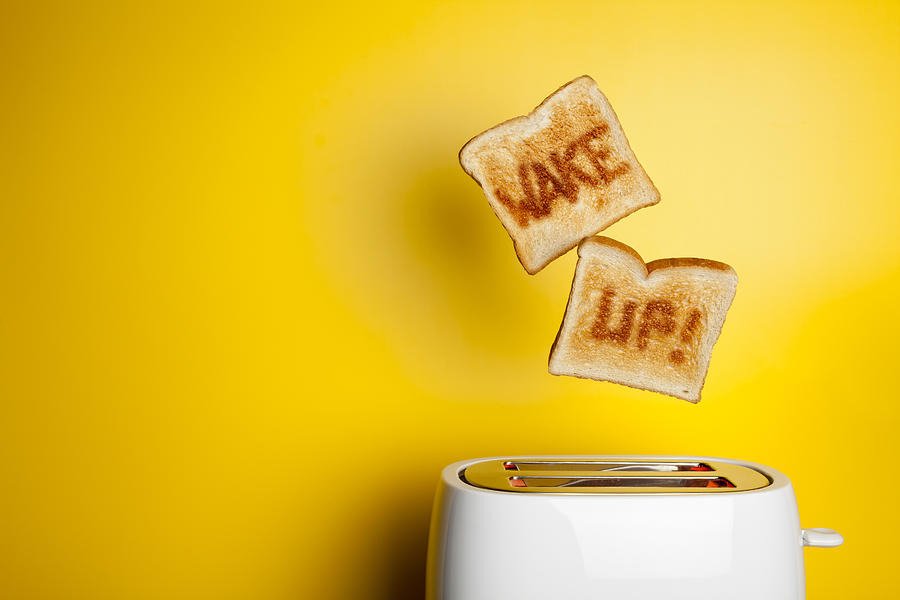 Jumping toast bread - Wake up! Photograph by ThomasVogel