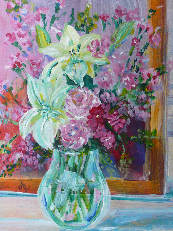 June Flowers Painting by Anna Ruzsan