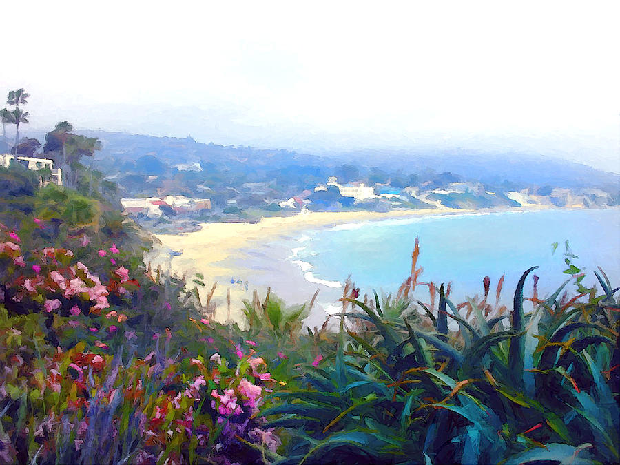 Beach Painting - June Gloom Morning at Laguna Beach Coast by Elaine Plesser