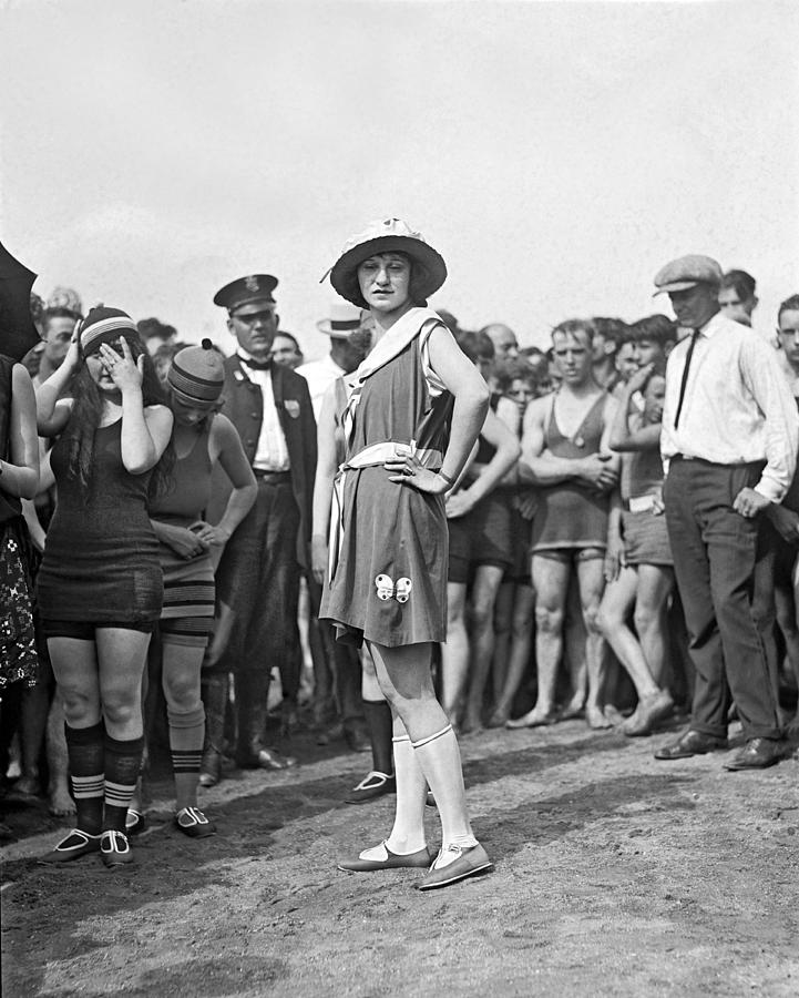 June Roberts displays for the eager viewers the new rubber bathi ...