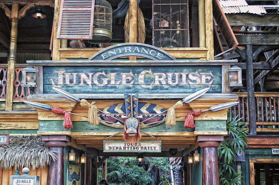 Jungle Cruise Signage Adventureland Disneyland Photograph by Thomas Woolworth