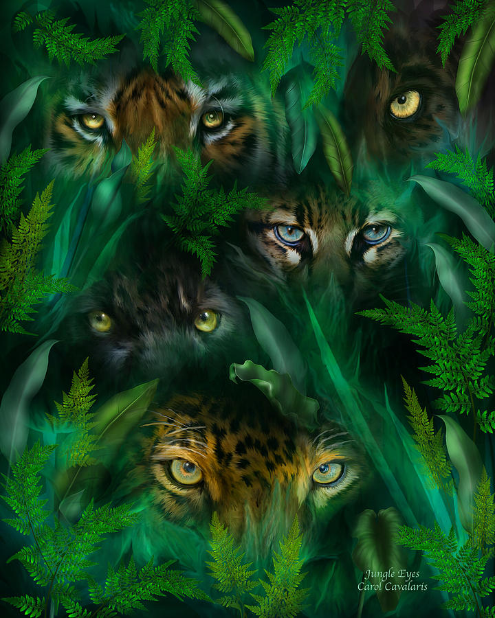 Jungle Eyes Mixed Media by Carol Cavalaris