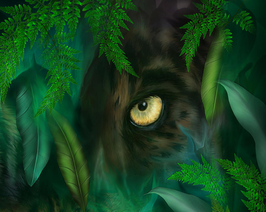 Jungle Eyes - Panther Mixed Media by Carol Cavalaris