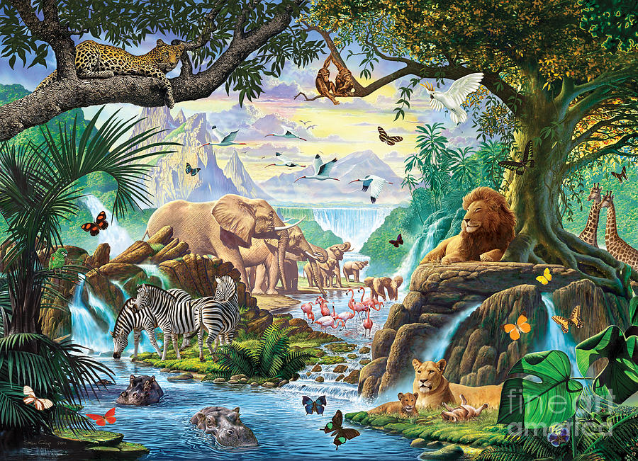 Jungle Five Digital Art by MGL Meiklejohn Graphics Licensing - Pixels