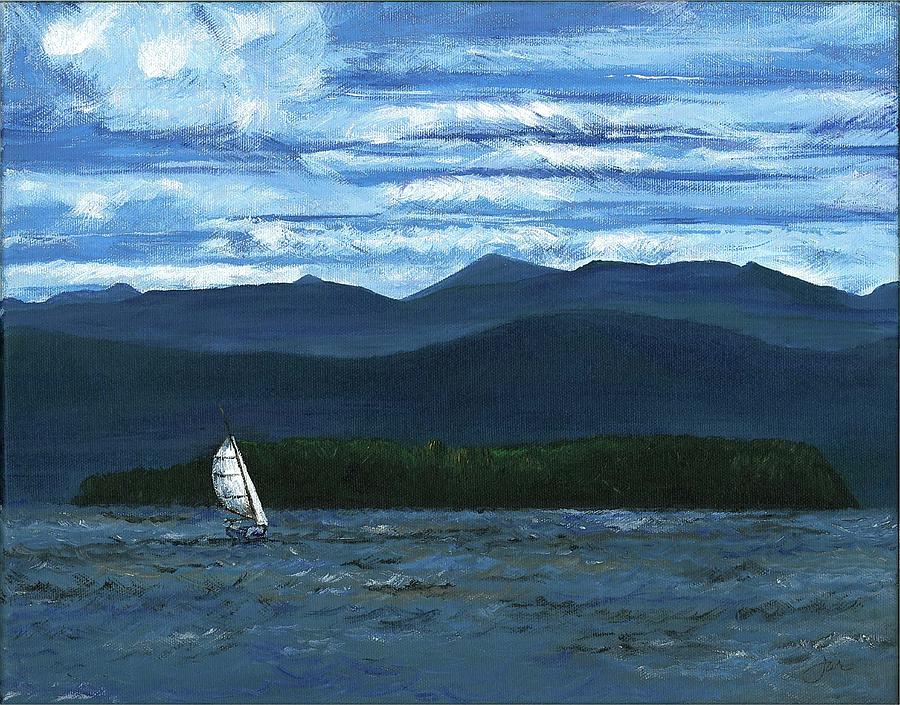 Landscape Painting - Juniper Island Lake Champlain VT/NY by Judith Rice