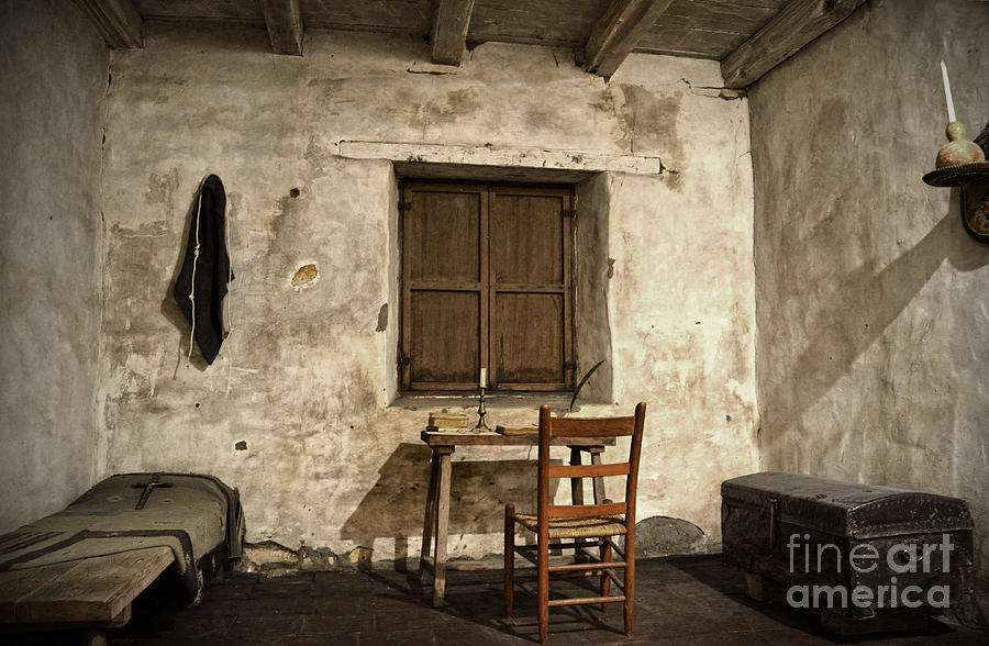 Candle Photograph - Junipero Serra cell in Carmel Mission by RicardMN Photography