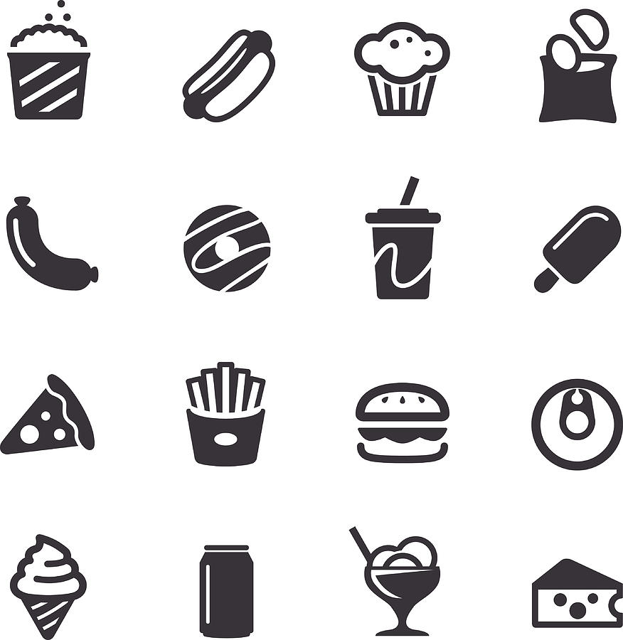 Junk Food Icons - Acme Series Drawing by -victor-