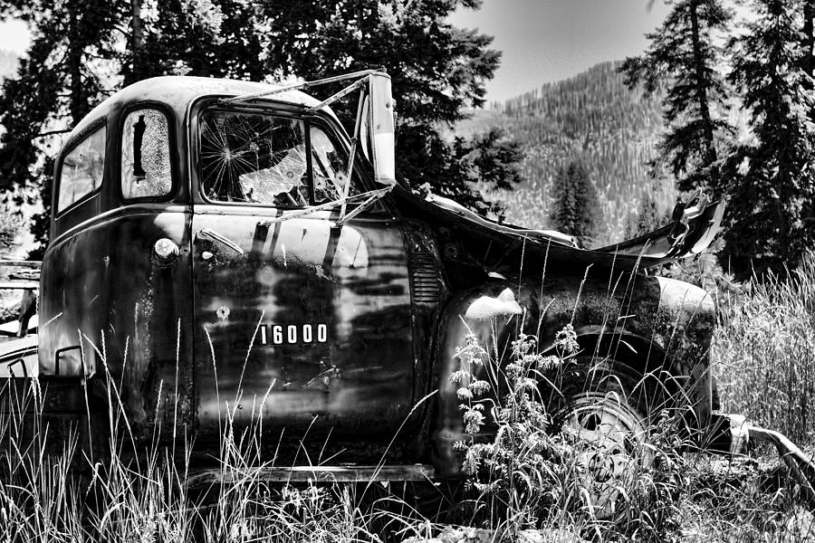 Junkyard Scenes Old truck Photograph by Cathy Anderson