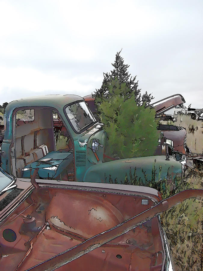 Junkyard Series A tree grows in it 2 Photograph by Cathy Anderson