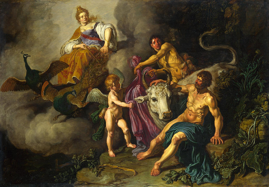 Juno discovering Jupiter with Io Painting by Pieter Lastman