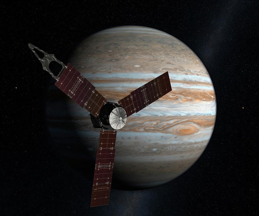 Juno Spacecraft At Jupiter Photograph by Nasa/jpl/science Photo Library