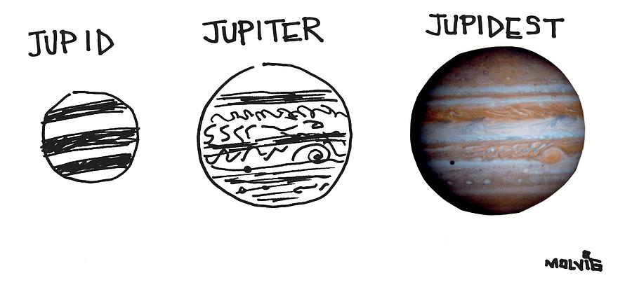 Planet Drawing - Jupid, Jupiter, Jupidest by Ariel Molvig