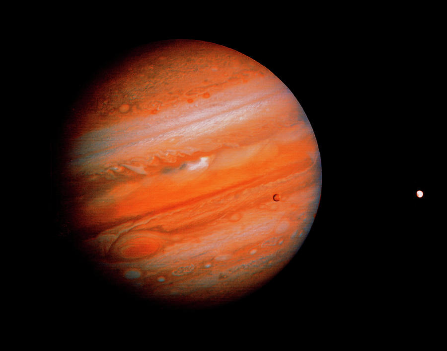 Planet Photograph - Jupiter & Two Moons by Nasa.