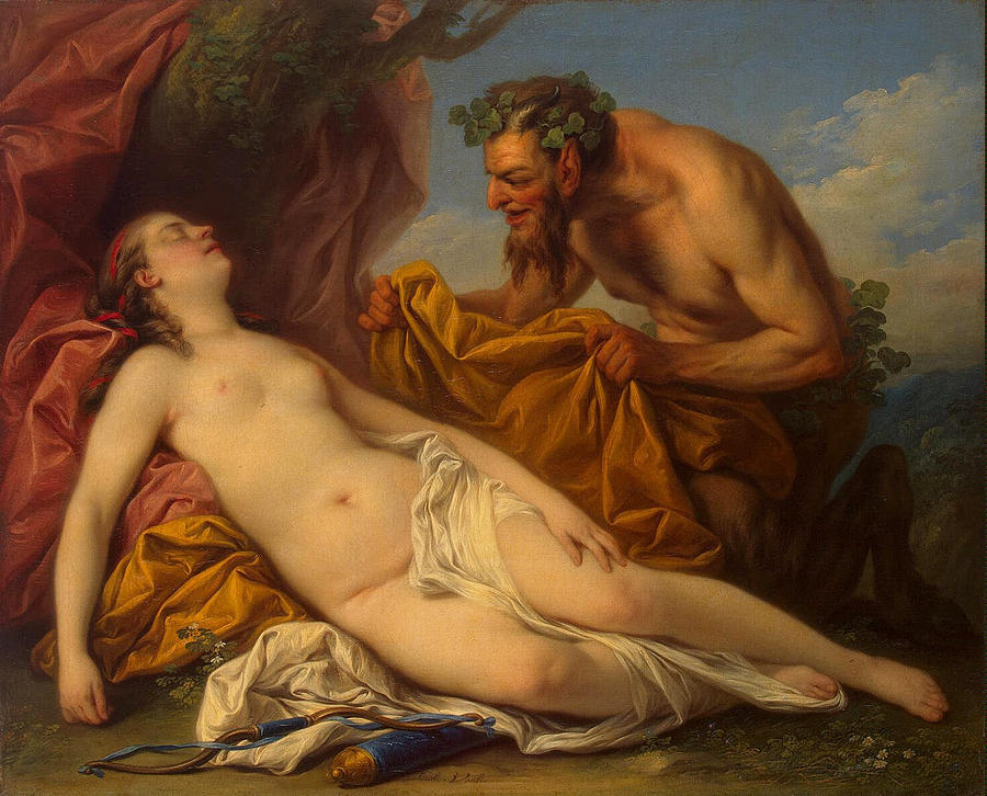 Jupiter and Antiope Painting by Charles-Andre van Loo