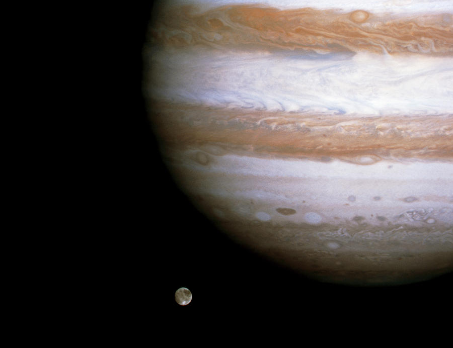 Jupiter And Moon Photograph by Nasa/science Photo Library