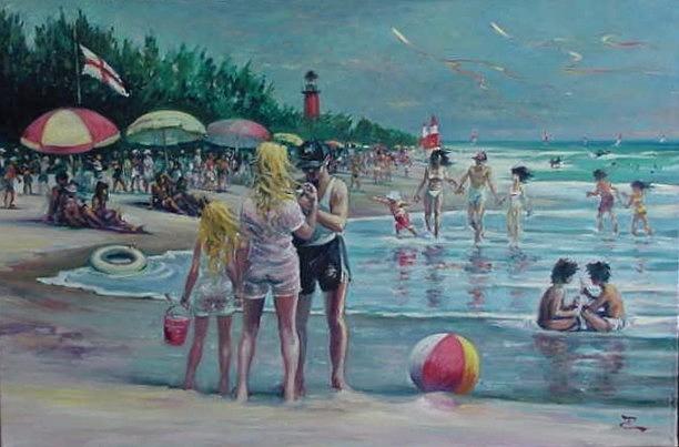 Jupiter Beach Painting by Philip Corley