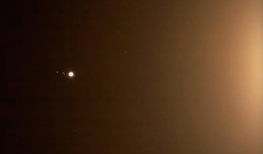 Space Photograph - Jupiter In The Glow Of The Moon by Luis Argerich