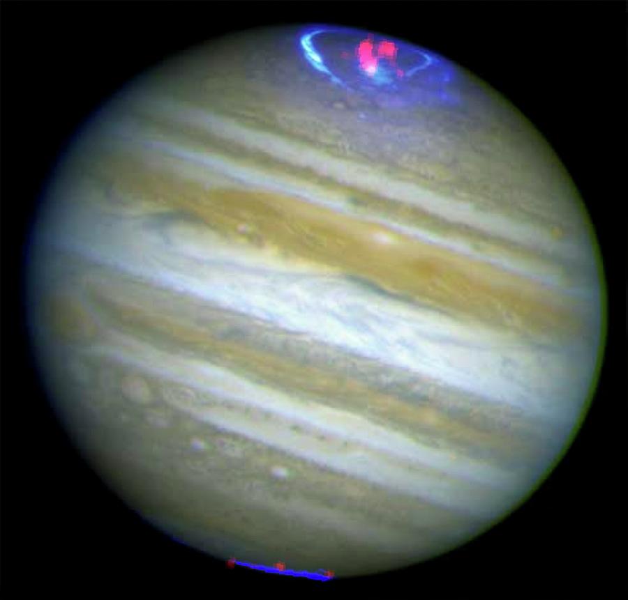 Jupiters Aurorae Photograph by Nasa/cxc/stsci/r. Gladstone Et Al, Swri/science Photo Library