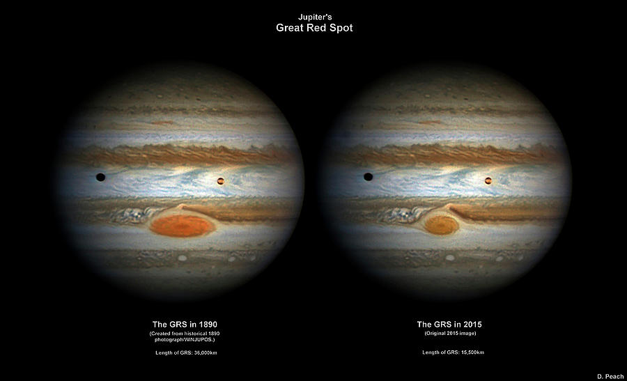 Jupiters Great Red Spot In 1890 And 2015 Photograph by Damian Peach