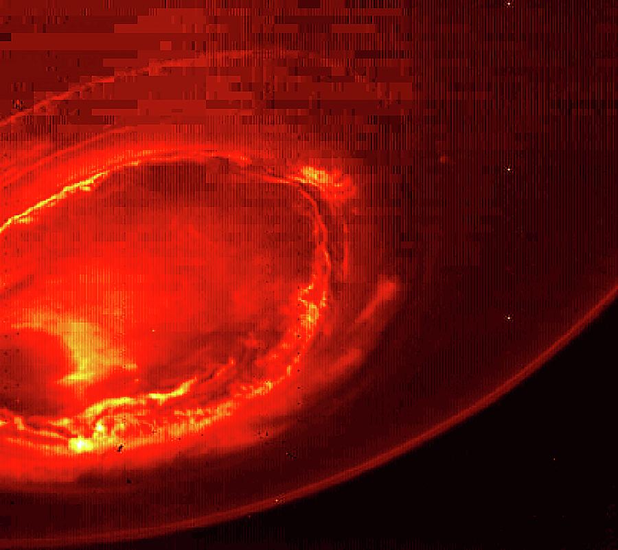 Jupiters Southern Aurorae Photograph by Nasa/jpl-caltech/swri/asi/inaf/jiram/science Photo Library